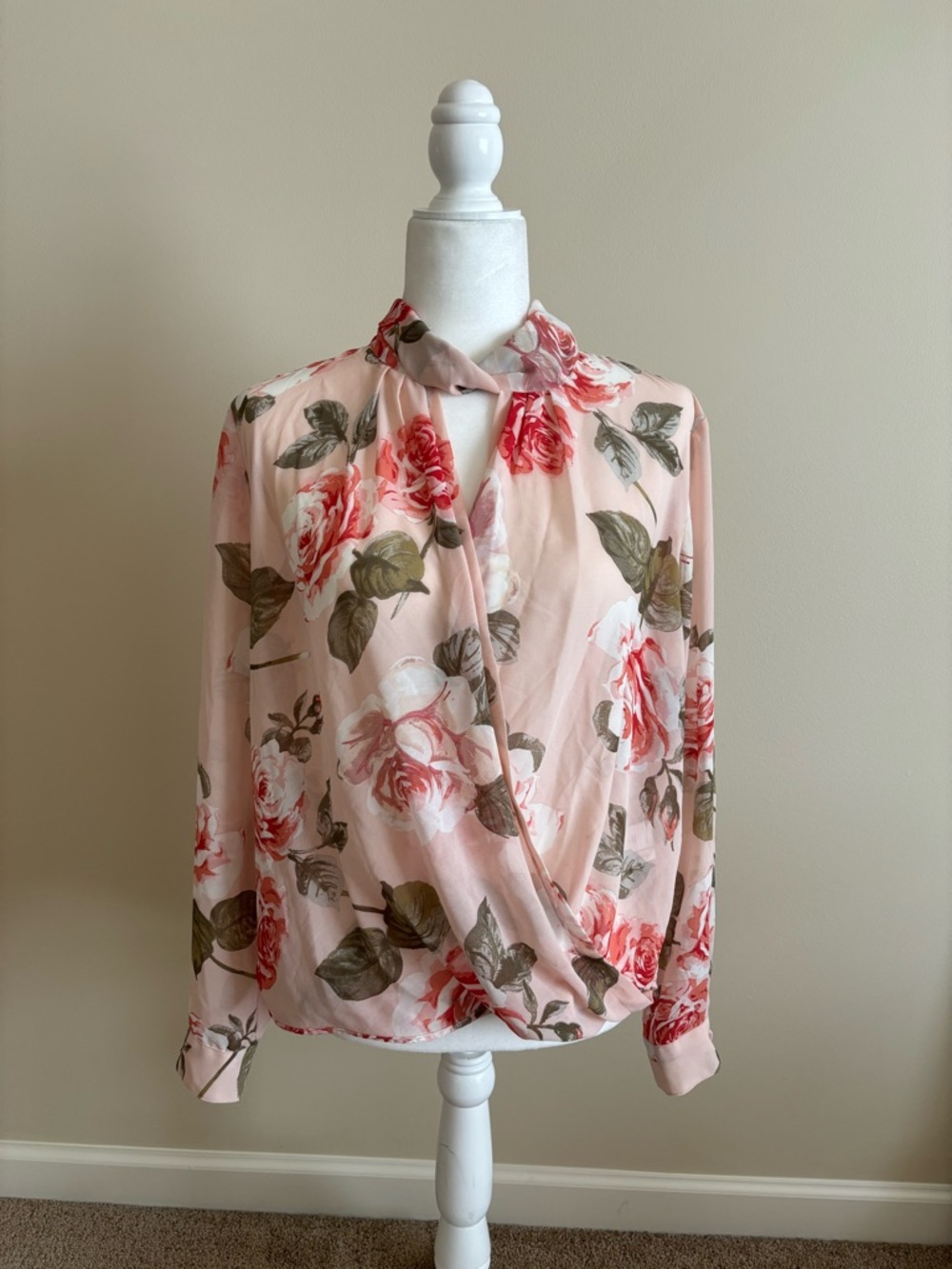 New York & Company Pink Floral Blouse